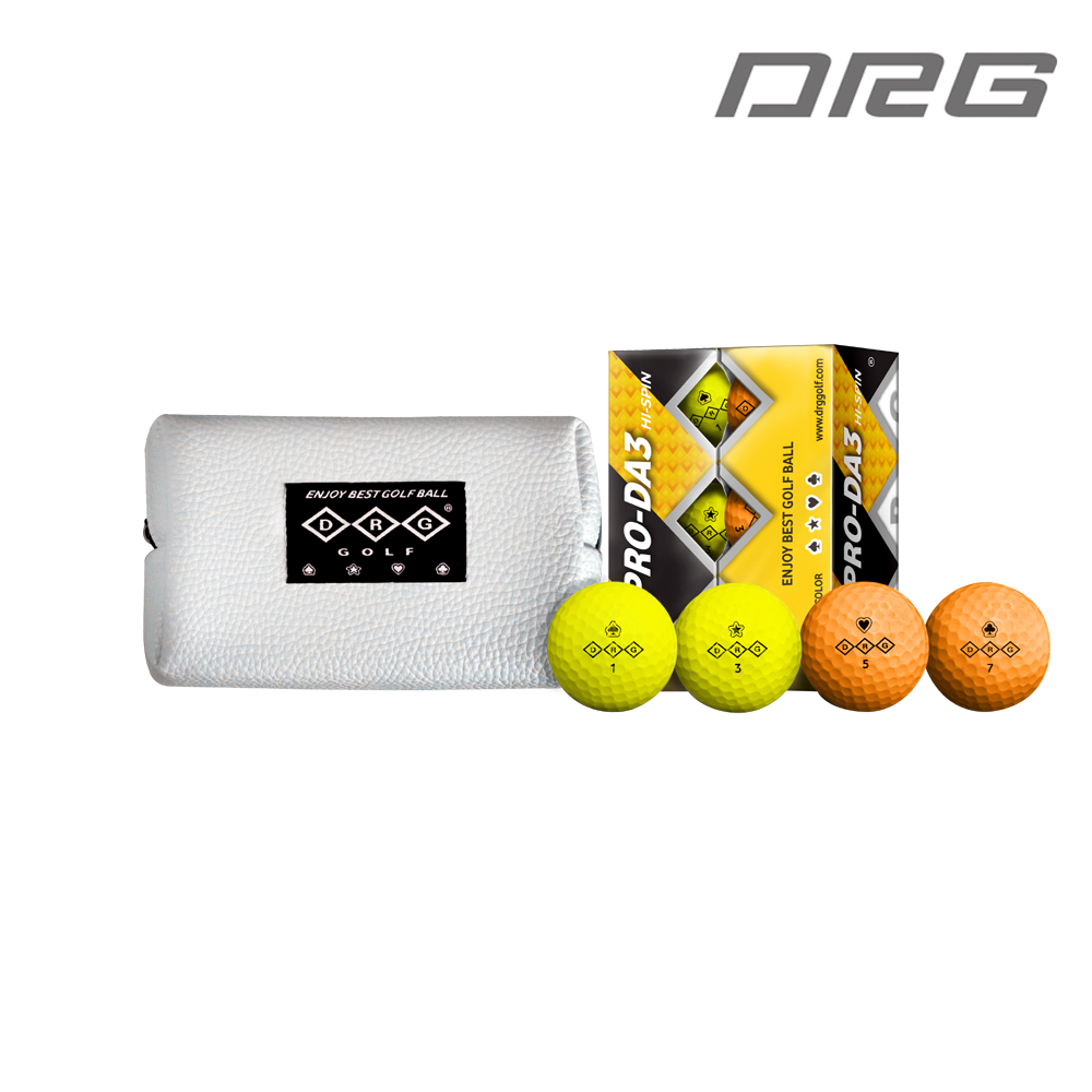 [파우치+골프공 구성] PRO-DA3 프리미엄 펄 코팅 컬러볼 3PC 6알 구성